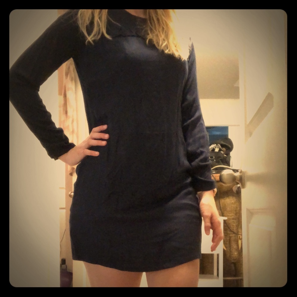 Navy Blue Ruffle Dress